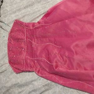 Pink strapless prom dress